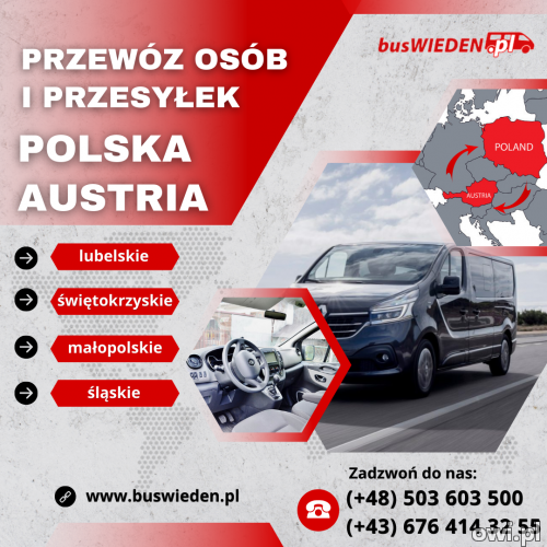 Polska Austria Wiedeń przewozy osób i paczek bus Biłgoraj