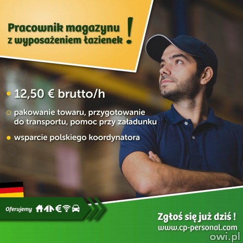 Pracownik magazynu - Niemcy - 12,5€/h