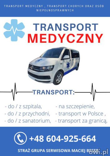 Transport medyczny/karetka/przewóz osób/transport sanitarny