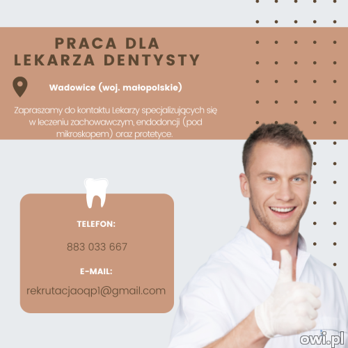 Oferta pracy dla Lekarza Dentysty