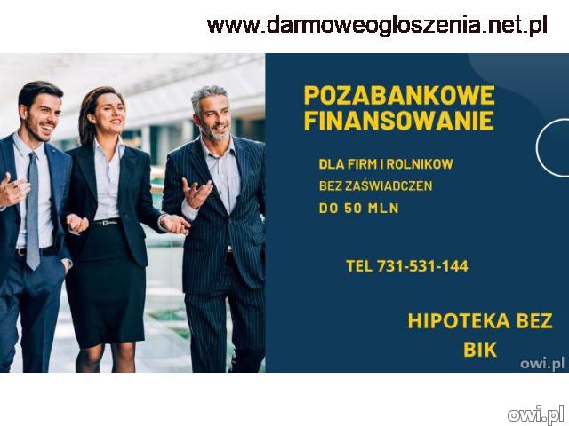 Finansowanie pozabankowe inwestycyjno oddlużeniowe do 50 mln pod hipoteke