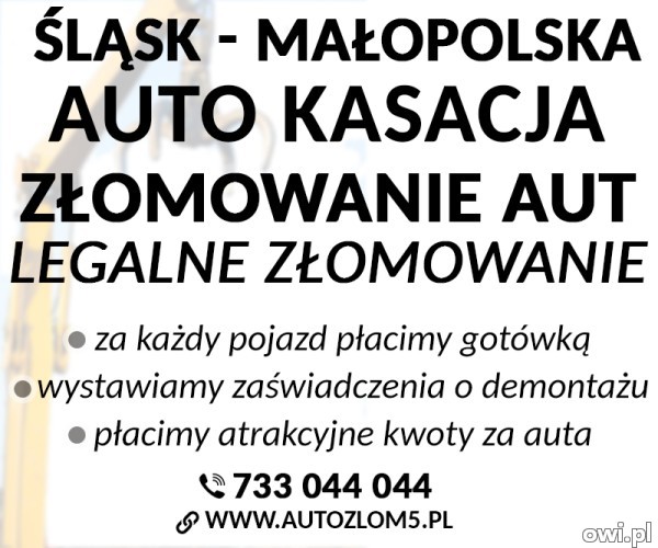 Skup aut na złom - gwarantujemy szybką i bezproblemową transakcję! Śląsk,Małopolska