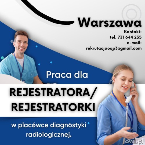 Rejestratora/Rejestratorki w placówce diagnostyki radiologicznej