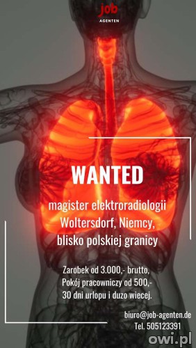 Magister elektroradiologii Woltersdorf, Niemcy praca