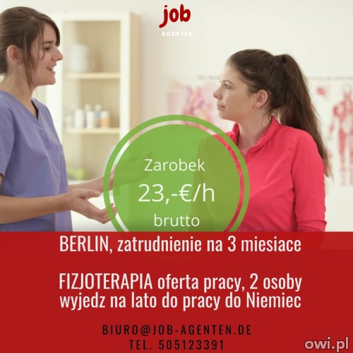 Fizjoterapeuta 2 miejsca pracy na 3 miesiące Berlin
