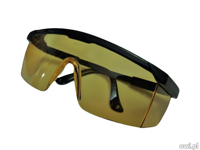 Okulary ochronne przeciw odpryskowe Żółte
