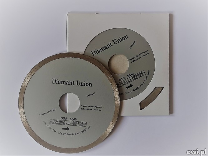 Tarcza diamentowa ciągła do glazury Diamant Union DSA. 5540
