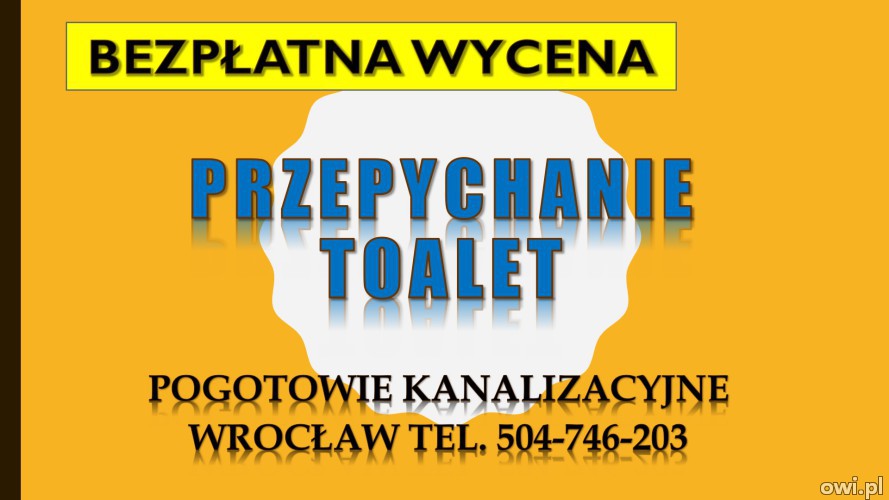 Ile kosztuje przepychanie toalety ? tel. 504-746-203, Wrocław. Hydraulik, zatkanie rury.  Cena za udrożnienie zatkanej toalety