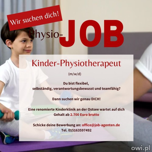 Fizjoterapeuta dziecięcy oferta pracy w klinice Niemcy