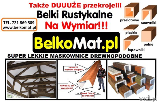 Maskownice Na Wymiar drewnopodobne belki styropianowe  BelkoMat imitacja drewna