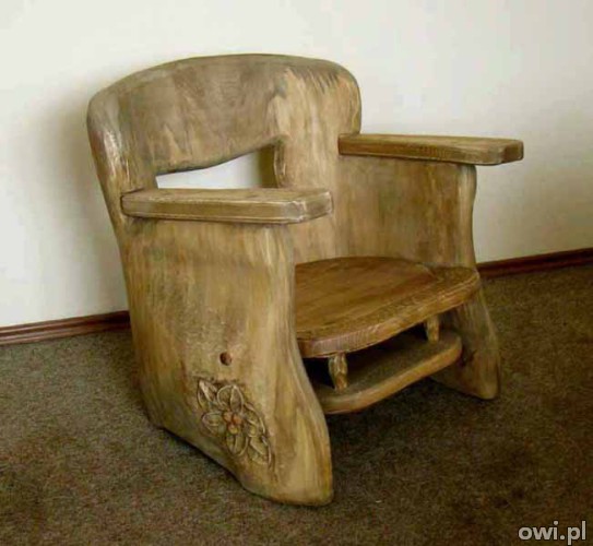 Fotel z pnia - oryginalny, wykonany ręcznie